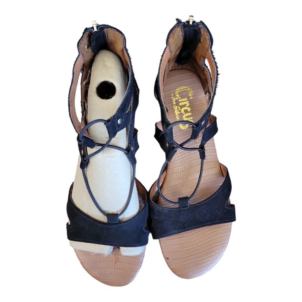 Circus by Sam Edelman Black Gladiator Sandal Lace-Up & Back Zipper 7 - Picture 3 of 5